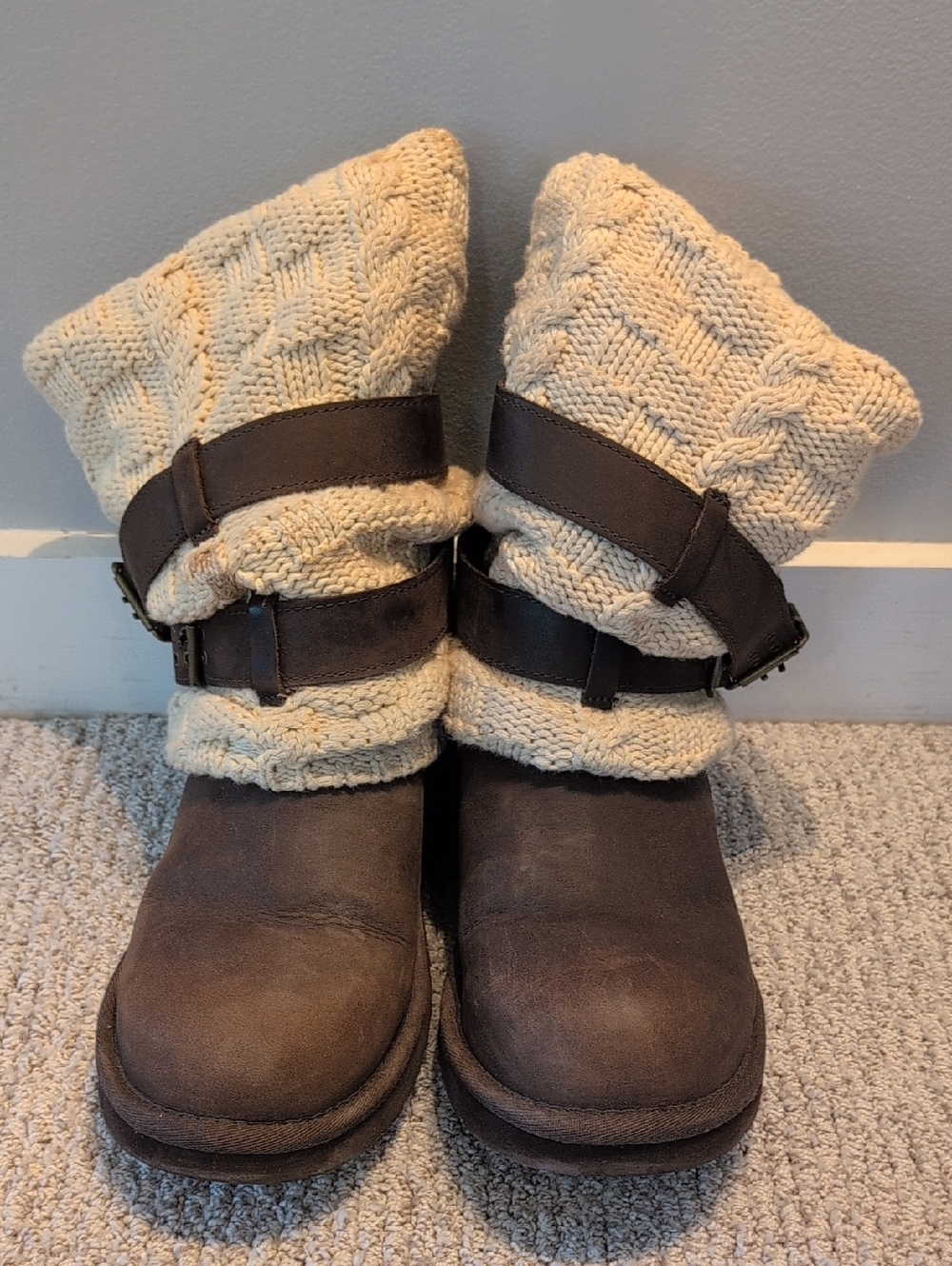 UGG Cream Knit Lined Booties